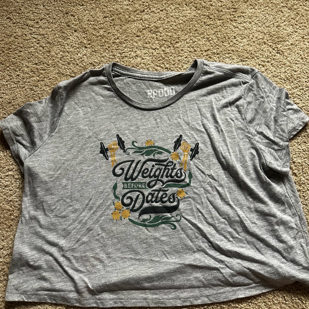 Gray Graphic Tee - Weights Before Dates